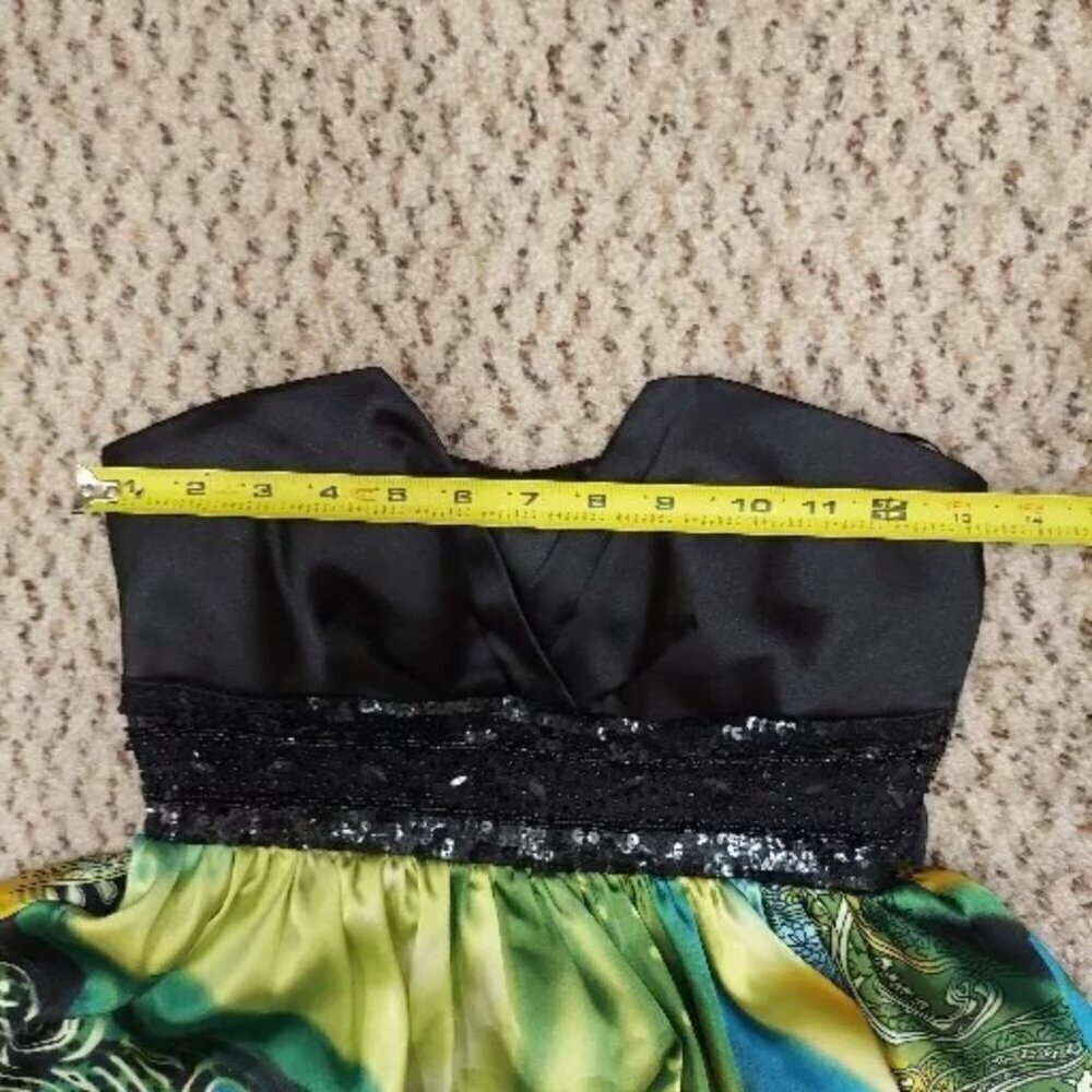 Speechless Mini Strapless Cocktail Dress 5 Womens Black Green Yellow Blue Ruffle - Picture 13 of 15